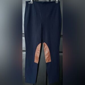 Polo Ralph Lauren Navy Blue Leggings with Leather Knee Patches Sz M